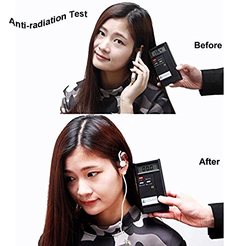 KINDEN Air Tube Headset Radiation Free Binaural with Microphone Deep Bass Noise Cancelling for Phone Pad