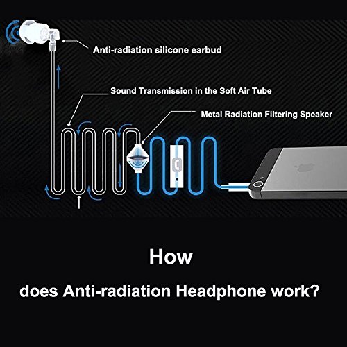 KINDEN Air Tube Headset Radiation Free Binaural with Microphone Deep Bass Noise Cancelling for Phone Pad