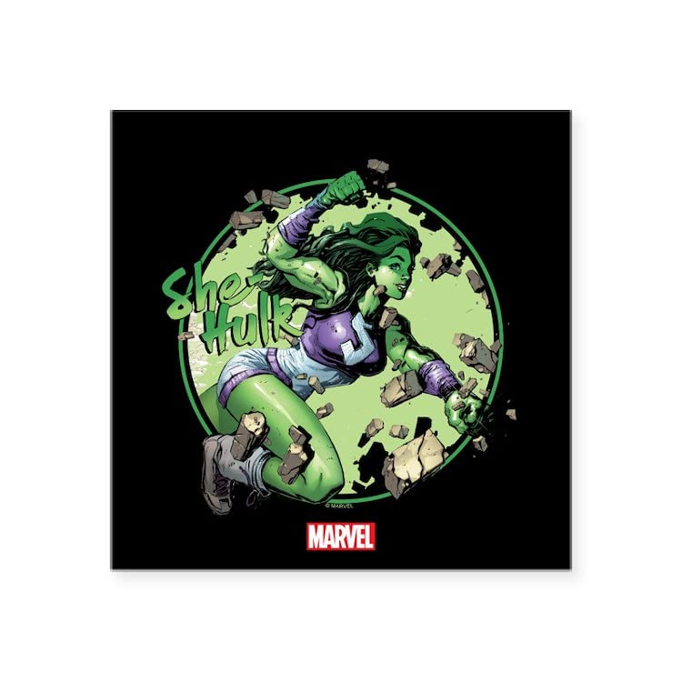 CafePress She Hulk Punching Square Sticker Square Bumper Sticker Car Decal