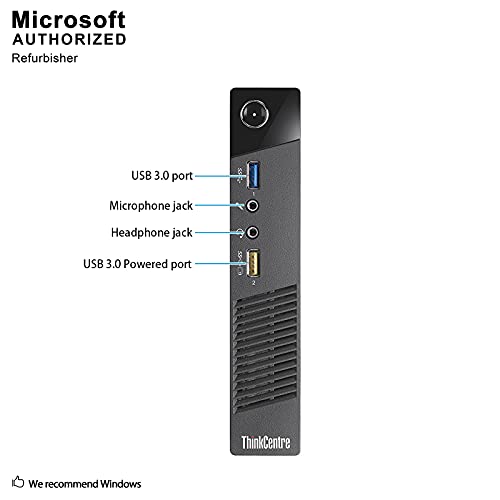 lenovo ThinkCentre M73 Tiny Form Factor Business Desktop Computer, Intel Dual-Core G3220T Processor 2.60 GHz, 8GB RAM, 500GB HDD, WiFi, USB 3.0, VGA, Windows 10 Pro (Renewed)