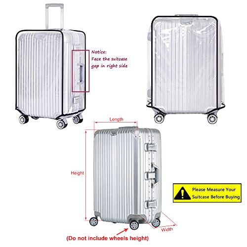 Yotako Clear PVC Suitcase Cover Protectors 30 Inch Luggage Cover Protectors for Wheeled Suitcase (30''(25.80''H x 20.50''L x 13.00''W))