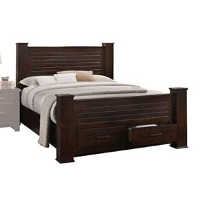 acme panang eastern king bed w/storage - 23367ek - mahogany