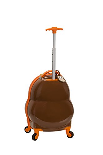Rockland Jr. Kids' My First Hardside Spinner Luggage, Telescoping Handles, Light and Dark Brown, Black and White, Carry-On 19-Inch