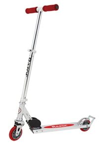 razor a2 kick scooter for kids – wheelie bar, foldable, lightweight, front vibration reducing system, adjustable height handlebars