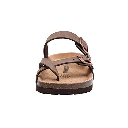 CUSHIONAIRE Women's, Luna Low Heel Slide Sandals Brown 7 M