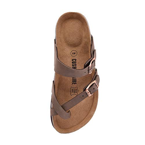 CUSHIONAIRE Women's, Luna Low Heel Slide Sandals Brown 7 M