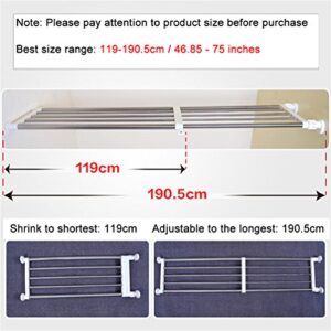 Baoyouni Adjustable Closet Tension Shelf Rod Expandable Clothes Hanging Rail Pole Dividers Wardrobe Space Saving Storage Organizer Ivory, 46.85-75 Inches