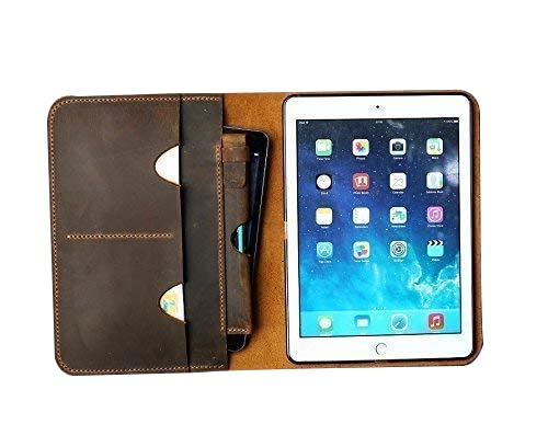 Personalized distressed leather iPad cover case for iPad Pro 9.7 11 12.9 Leather iPad portfolio case for 2019 iPad Air 10.5 inch IDP97SPNC