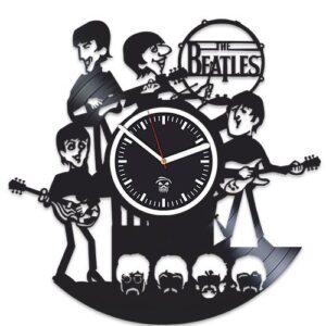 kovides rock music band, the beatle vinyl clock, john and yoko ono, vinyl wall clock, handmade, best gift for fans, vinyl record clock, silent, wall sticker, valentines day gift for him