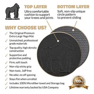 Gorilla Mats Premium Large Yoga Mat – 7' x 5' x 8mm Extra Thick & Ultra Comfortable, Non-Toxic, Non-Slip Barefoot Exercise Mat – Works Great on Any Floor for Stretching, Cardio or Home Workouts