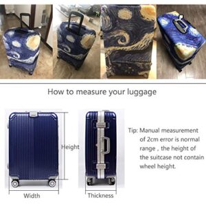 TRAVEL KIN Thickened Luggage Cover ，Washable Travel Gear Cover，18/24/28/32 Inch Suitcase Spandex Protective Cover (M(22"-24" luggage), Starry Night)