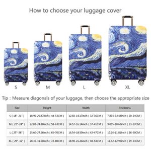 TRAVEL KIN Thickened Luggage Cover ，Washable Travel Gear Cover，18/24/28/32 Inch Suitcase Spandex Protective Cover (M(22"-24" luggage), Starry Night)