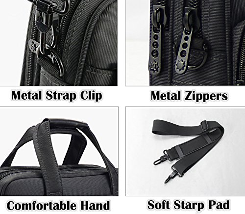 Briefcase Bag 15.6 Inch Laptop Messenger Bag Business Office Bag for Men Women, Waterproof Stylish Nylon Multi-Functional Shoulder Bag fit for Computer Notebook MacBook Hp Dell Lenovo Asus Apple