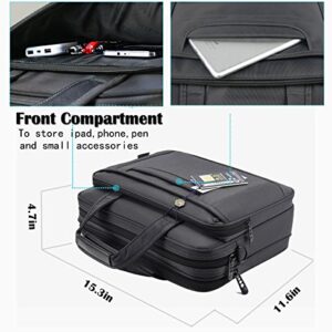 Briefcase Bag 15.6 Inch Laptop Messenger Bag Business Office Bag for Men Women, Waterproof Stylish Nylon Multi-Functional Shoulder Bag fit for Computer Notebook MacBook Hp Dell Lenovo Asus Apple