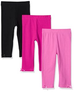 hudson baby unisex baby cotton pants and leggings pink black, 3 toddler