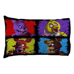 Scott Games Five Nights at Freddy's Pizza Security Full Sheet Set, Twin, Blue