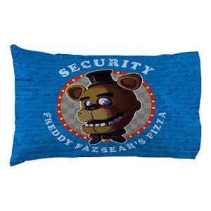 Scott Games Five Nights at Freddy's Pizza Security Full Sheet Set, Twin, Blue