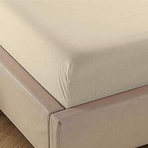 4U'LIFE Single Fitted Sheet, Prime 1800 Series, Ultra Soft & Comfortable, Double Brushed Microfiber (Dull Beige, Cal-King)