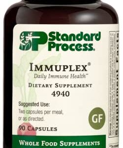 Standard Process Immuplex - Whole Food Immune Support and Antioxidant Support with Chromium, Folate, Vitamin B6, Copper, Selenium, Vitamin A - 90 Capsules