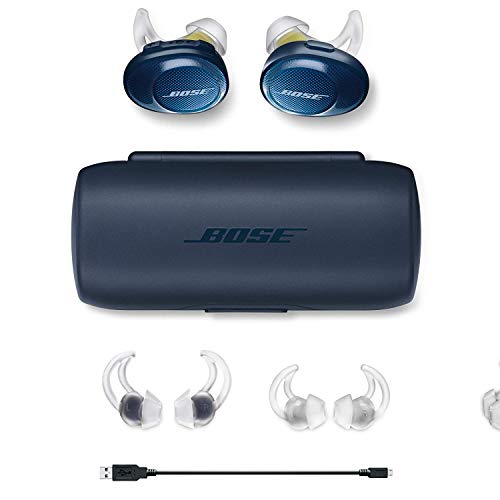 Bose SoundSport Free, True Wireless Earbuds, (Sweatproof Bluetooth Headphones for Workouts and Sports), Midnight Blue / Citron