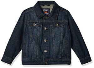 the children's place baby and toddler jacket, dark stone denim single, 18-24month