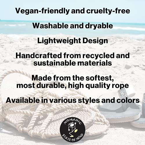 nomadic state of mind Moksha Sandal - Handmade Rope Shoes – Machine Washable – Comfortable & Lightweight – Vegan Friendly – For Women & Men (numeric_13)