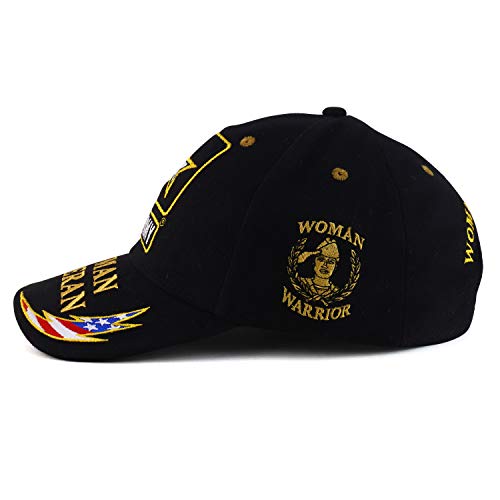 Officially Licensed US Army Woman Veteran Embroidered Structured Baseball Cap - Black