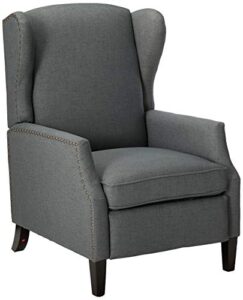 christopher knight home wescott traditional fabric recliner, charcoal