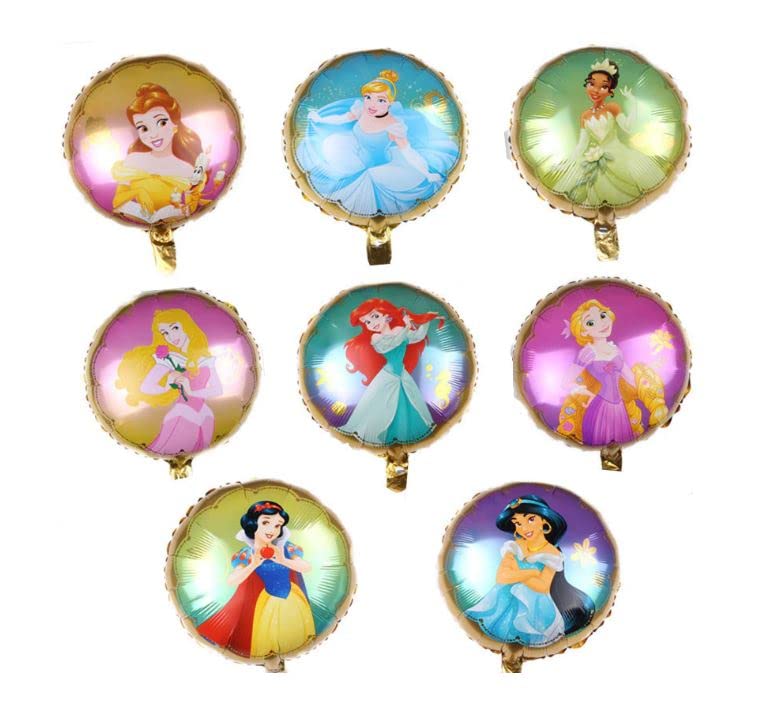 8 Disney Princess Birthday Party Balloons – Belle Cinderella Tiana Ariel Balloons – Snow White Sleeping Beauty Jasmine Rapunzel - Princess Party Supplies Balloon Decorations by Jolly Jon