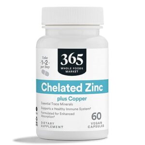 365 by whole foods market, zinc chelated, 60 capsules