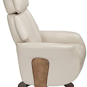 Benchmaster Augusta Taupe Faux Leather Swivel Recliner Chair Modern Armchair Comfortable Manual Reclining Footrest Adjustable Upholstered for Bedroom Living Room Reading Home Relax Office