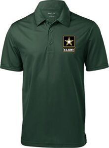 buy cool shirts mens us army pocket print textured polo, forest, large
