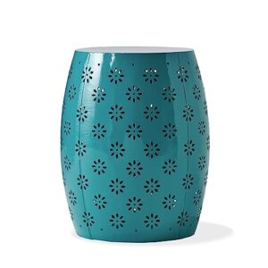 christopher knight home soleil outdoor 15" iron side table, teal