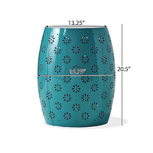 Christopher Knight Home Soleil Outdoor 15" Iron Side Table, Teal