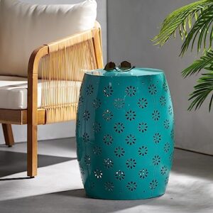 Christopher Knight Home Soleil Outdoor 15" Iron Side Table, Teal