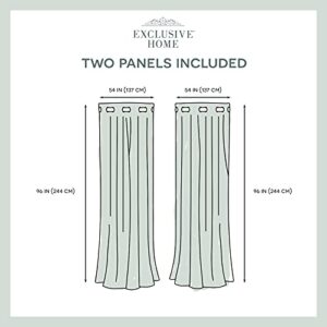 Exclusive Home Curtains Velvet Heavyweight Grommet Top Curtain Panel Pair, 54x96, Navy, 2 Count