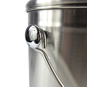 Abakoo Stainless Steel Compost Bin - 1.3 Gallon Premium Grade 304 Stainless Steel Kitchen Composter - Includes 4 Charcoal Filter, Indoor Countertop Kitchen Recycling Bin Pail