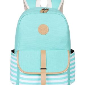 Bluboon Canvas Bookbags School Backpack Laptop Schoolbag for Teens Girls High School (Water Bule 3 in 1)