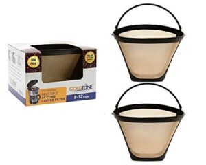goldtone brand reusable no.4 cone style replacement cuisinart coffee filter replaces your permanent cuisinart coffee filter for cuisinart machines and brewers (2 pack)