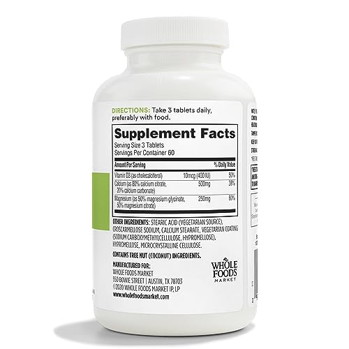 365 by Whole Foods Market, Calcium Magnesium Citrate with D3, 180 Tablets