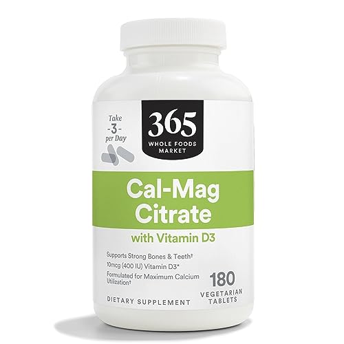 365 by Whole Foods Market, Calcium Magnesium Citrate with D3, 180 Tablets