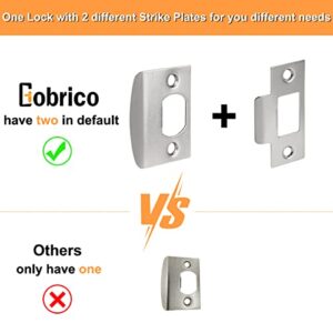 Gobrico 5 Pack Satin Nickel Square Door Levers with Privacy Lock,for Bedroom and Bathrom,Zinc Alloy Made Heavy Duty