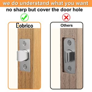 Gobrico 5 Pack Satin Nickel Square Door Levers with Privacy Lock,for Bedroom and Bathrom,Zinc Alloy Made Heavy Duty