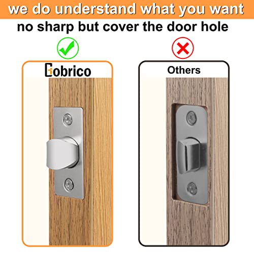 Gobrico 5 Pack Satin Nickel Square Door Levers with Privacy Lock,for Bedroom and Bathrom,Zinc Alloy Made Heavy Duty