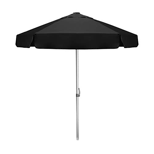 Strombergbrand The Vented Bistro, Large Outdoor Patio Umbrella with Tilt Adjustments, Café Style Market Umbrella, Patented Construction, Commercial Quality Heavy Duty Table Top Umbrella, Black