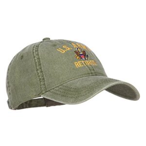 e4Hats.com US Army Retired Military Embroidered Washed Cap - Olive OSFM