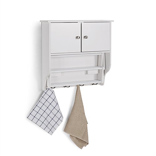 Danya B. Accordion Wall Mount Drying Rack with Cabinet,White