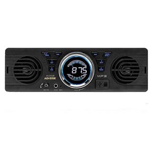 boomboost av252 12v 1 din sd card fm car radio stereo mp3 radio built-in speakers with bluetooth host speakers bt hands free calling usb charging