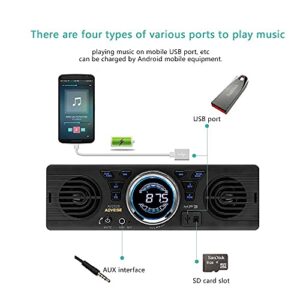 Boomboost AV252 12V 1 DIN SD Card FM Car Radio Stereo MP3 Radio Built-in Speakers with Bluetooth Host Speakers BT Hands Free Calling USB Charging