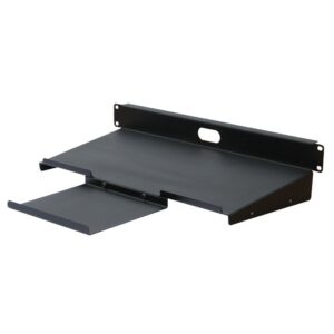 quest manufacturing keyboard shelf with reversible mouse tray, 1 unit, 19" x 8"d, black (es1019-0108)